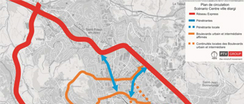 Metrobus-System und Ringstraßen Saint-Etienne Métropole